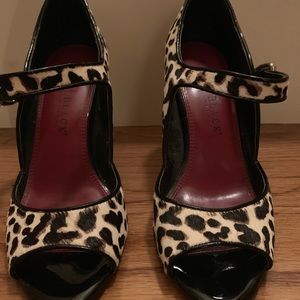 White House Black market sandals animal print